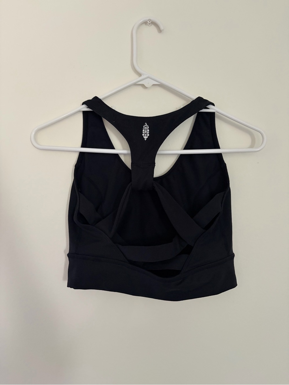 Free People Black Synergy Racerback Strappy Sports Bra